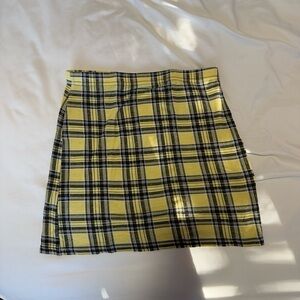 yellow plaid skirt